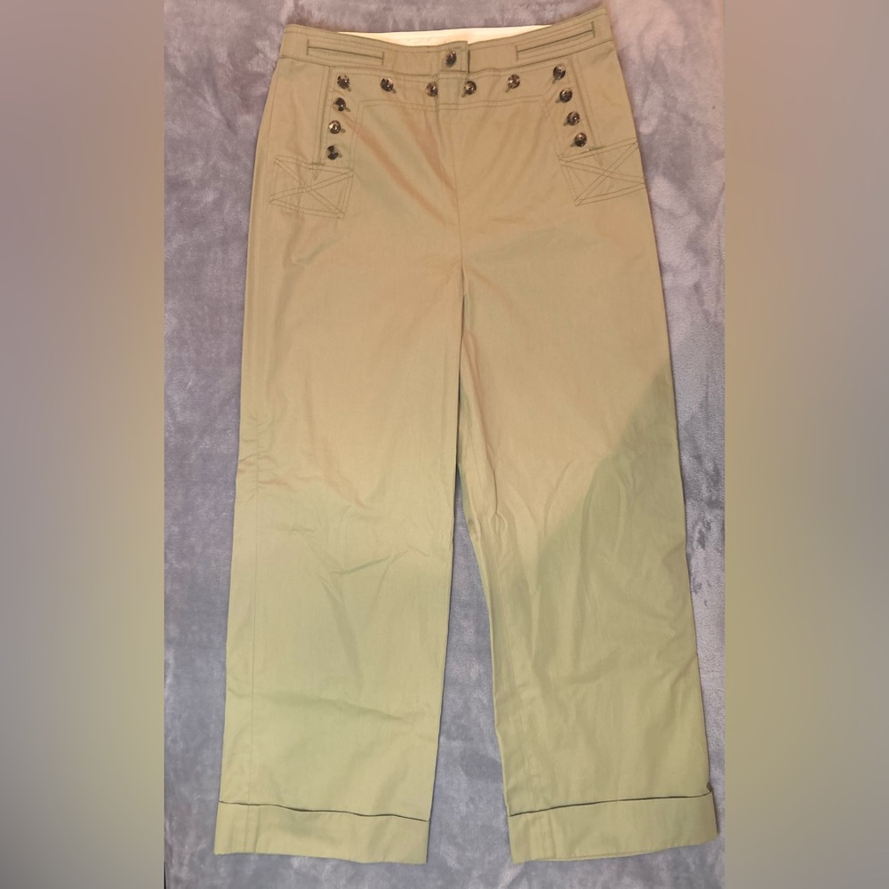 Tory Burch Sailor Pants Wide Leg Green Size 10 / retail $328